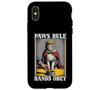 Paws Rule Hands Obey Cat Food Bowl Funny Cat Case for iPhone X/XS