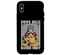Paws Rule Hands Obey Cat In Box Food Bowl Funny Cat Case for iPhone X/XS