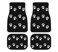 Paws Set of 4, Cute White Puppy Paws Print Animal Foot Prints Vehicle Front Rear Carpets Mats Decorative Floor Rugs Non-Slip Auto Accessories Universal Fit for Car SUV Van Truck