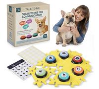 Paws Shield Dog Buttons for Communication with Mat (Pack of 6) - 6 Writeable Dog Talking Buttons - Teach Your Dog to Talk - Smart Dog Training Starter Set - Ideal Gift for