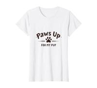 Paws Up for My Pup: Vintage Dog Lover T-Shirt, Women, White, XS