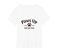 Paws Up for My Pup: Vintage Dog Lover T-Shirt, Women's Plus, White, 1X