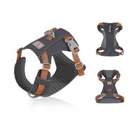 Paws & Whiskers Breathable Dog Harness Quick-Dry in 2 Hours, No-Pull, Soft & Durable, Adjustable Vest for Small, Medium & Large Dogs (Grey, S)