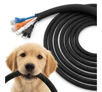 Paws & Wires Cord Protectors from Pets No Chew, 10ft - 1/2 inch Split Braided, Black | Cat Proof Cord Covers for Pets, Chew Proof Cable and Wire Protector for Dogs, Cats, Puppies, Rabbits