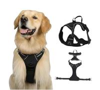PawSafe No Pull Dog Harness-This dog harness features an ergonomic, anti-pull design and a handle for easy control in stressful situations. (Black,L)