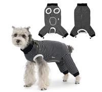 PawSailor Adjustable Dog Surgery Recovery Suit Hind Leg Drawstring, Surgical Bodysuit Leg Sleeves for Female Male Dogs, Post-Surgery Dog Onesie, Prevent Licking, Wound Cover, Black S