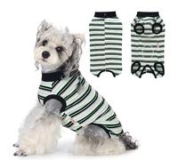 PawSailor Dog Bodysuit After Surgery for Dogs Striped Soft Dog Body After Surgery Prevents Licking & Protects Wounds Alternative to Collar Surgical Body for Female and Male Castration, Black, S