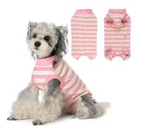 PawSailor Dog Bodysuit After Surgery for Dogs Striped Soft Dog Bodysuit After Surgery Prevents Licking & Protects Wounds Alternative to Collar Surgical Body for Female and Male Castration, Pink XL