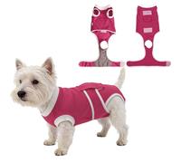 PawSailor Dog Surgery Recovery Suit Soft Dog Recovery Body Suit After Surgery Post-Op Dogs Onesie for Female Spay & Male Neuter, Puppy Post Vest E-Collar Cone Alternative, Prevent Licking, Pink L