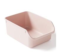 Pawsayes Large Cat Litter Box with High Sides Anti-Splashing for Indoor Cats Low Entry Kitty Litter Boxes (Pink)