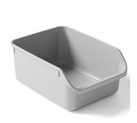 Pawsayes Large Cat Litter Box with High Sides Anti-Splashing for Indoor Cats Low Entry Kitty Litter Boxes (Grey)