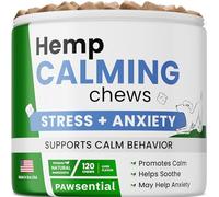 Pawsential Advanced Dog Calming Chews - Anxiety Relief Treats w/Melatonin + Valerian Root - Calm & Sleep Aid Bites - Stress Relief During Fireworks Storms Separation - Anti Anxiety & Aggression Pill