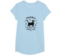 Pawsibly The Best Cat Parent Ever - Feline Lover Gift T-Shirt, Girls, Baby Blue, Small
