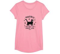 Pawsibly The Best Cat Parent Ever - Feline Lover Gift T-Shirt, Girls, Pink, XS