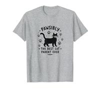 Pawsibly The Best Cat Parent Ever - Feline Lover Gift T-Shirt, Men, Heather Grey, XXL