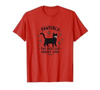 Pawsibly The Best Cat Parent Ever - Feline Lover Gift T-Shirt, Men, Red, L