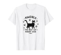 Pawsibly The Best Cat Parent Ever - Feline Lover Gift T-Shirt, Men, White, XXL