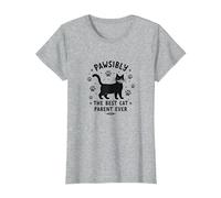 Pawsibly The Best Cat Parent Ever - Feline Lover Gift T-Shirt, Women, Heather Grey, S