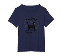 Pawsibly The Best Cat Parent Ever - Feline Lover Gift T-Shirt, Women's Plus, Navy, 1X