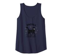 Pawsibly The Best Cat Parent Ever - Feline Lover Gift Tank Top, Women, Navy, M