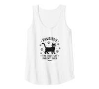 Pawsibly The Best Cat Parent Ever - Feline Lover Gift Tank Top, Women, White, L