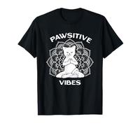 Pawsitive Vibes Positivity Meditation Lotus Mandala Yoga Cat T-Shirt
