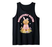 Pawsitively Easter Cute Doodle Dog Bunny Eggs Spring Floral Tank Top