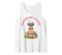 Pawsitively Easter Schnauzer Bunny Ears Eggs Cute Spring Dog Tank Top