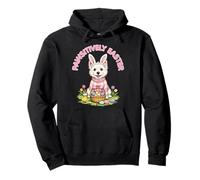 Pawsitively Easter White Terrier Bunny Ears Eggs Cute Spring Pullover Hoodie