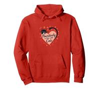 Pawsitively in Love with Cats Heart Design Pet Lover Pullover Hoodie, Adult Unisex, Red, M