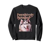 Pawsitively Spoiled Siberian Husky Blue Eyes Dog Mom Gift Sweatshirt