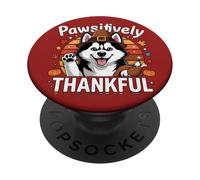 Pawsitively Thankful Pilgrim Dog Autumn Grateful Paws PopSockets Adhesive PopGrip