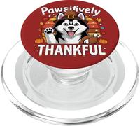 Pawsitively Thankful Pilgrim Dog Autumn Grateful Paws PopSockets PopGrip for MagSafe