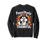 Pawsitively Thankful Pilgrim Dog Autumn Grateful Paws Sweatshirt