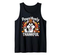 Pawsitively Thankful Pilgrim Dog Autumn Grateful Paws Tank Top