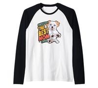 Pawsitively The Best Dog Mom Ever Cute Puppy Raglan Baseball Tee