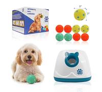 Pawsito Automatic Dog Ball Launcher for Medium and Small Size Dogs, Interactive Fetch Machine for Indoor and Outdoor Play with 10 PCS Latex Balls, Dual Power Mode Ball Thrower, Dog Toy
