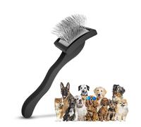 PawsltlveShine Dog Slicker Brush - Curved Slicker Brush for Dogs - Slicker Brush for Poodles, Golden Doodle, Long-Haired Dogs - Dog Brushes for Grooming & Dematting & Deshedding - Black, Large