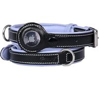 PAWSOFT Airtag Luxury Real Leather | Genuine Leather Soft Padded Dog Collar for Small Medium Large Dogs | Leather with Anti -Rust Hardware (Size - S) Fits Neck 12, 13 & 14 inches