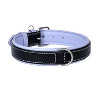 PAWSOFT Classic Luxury Real Leather | Genuine Leather Soft Padded Dog Collar for Small Medium Large Dogs | Leather with Anti -Rust Hardware (Size - M) Fits Neck 14, 15, 16 & 17 inches