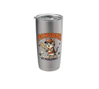 Pawsome at Pickleball Funny Cat Lover Player Team Stainless Steel Insulated Tumbler