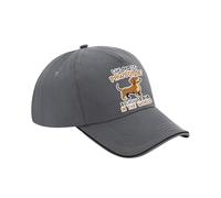 Pawsome Dachshund Dad Gift, Dog Lover, Pet Owner, Gift for Him, Cotton Authentic 5 Panel Piped Cap. (UK, Alpha, One Size, Graphite Grey Black)
