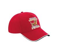 Pawsome Dachshund Dad Gift, Dog Lover, Pet Owner, Gift for Him, Cotton Authentic 5 Panel Piped Cap. (UK, Alpha, One Size, Classic Red Black White)