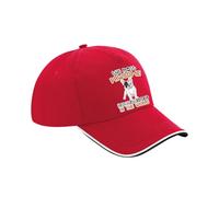 Pawsome French Bulldog Dad Gift, Dog Lover, Pet Owner, Gift for Him, Cotton Authentic 5 Panel Piped Cap. (UK, Alpha, One Size, Classic Red Black White)