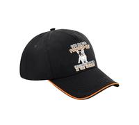 Pawsome French Bulldog Dad Gift, Dog Lover, Pet Owner, Gift for Him, Cotton Authentic 5 Panel Piped Cap. (UK, Alpha, One Size, Black Orange)