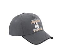 Pawsome French Bulldog Dad Gift, Dog Lover, Pet Owner, Gift for Him, Cotton Authentic 5 Panel Piped Cap. (UK, Alpha, One Size, Graphite Grey Black)
