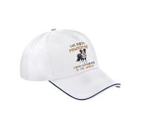 Pawsome German Shepherd Dad Gift, Dog Lover, Pet Owner, Gift for Him, Cotton Authentic 5 Panel Piped Cap. (UK, Alpha, One Size, White French Navy)