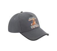 Pawsome Golden Retriever Dad Gift, Dog Lover, Pet Owner, Gift for Him, Cotton Authentic 5 Panel Piped Cap. (UK, Alpha, One Size, Graphite Grey Black)