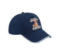 Pawsome Golden Retriever Dad Gift, Dog Lover, Pet Owner, Gift for Him, Cotton Authentic 5 Panel Piped Cap. (UK, Alpha, One Size, French Navy Royal Blue White)