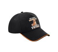 Pawsome Golden Retriever Dad Gift, Dog Lover, Pet Owner, Gift for Him, Cotton Authentic 5 Panel Piped Cap. (UK, Alpha, One Size, Black Orange)